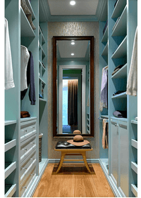 Параллельная гардеробная комната с большим зеркалом Петрозаводск